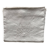 Sublime drap en lin dentelles broderies et monogramme
