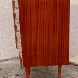 Vintage varnished teak chest of drawers 1970
