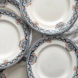 6 flat plates in ironstone "Diderot" Longwy