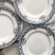 6 assiettes plates terre de fer « Diderot » Longwy