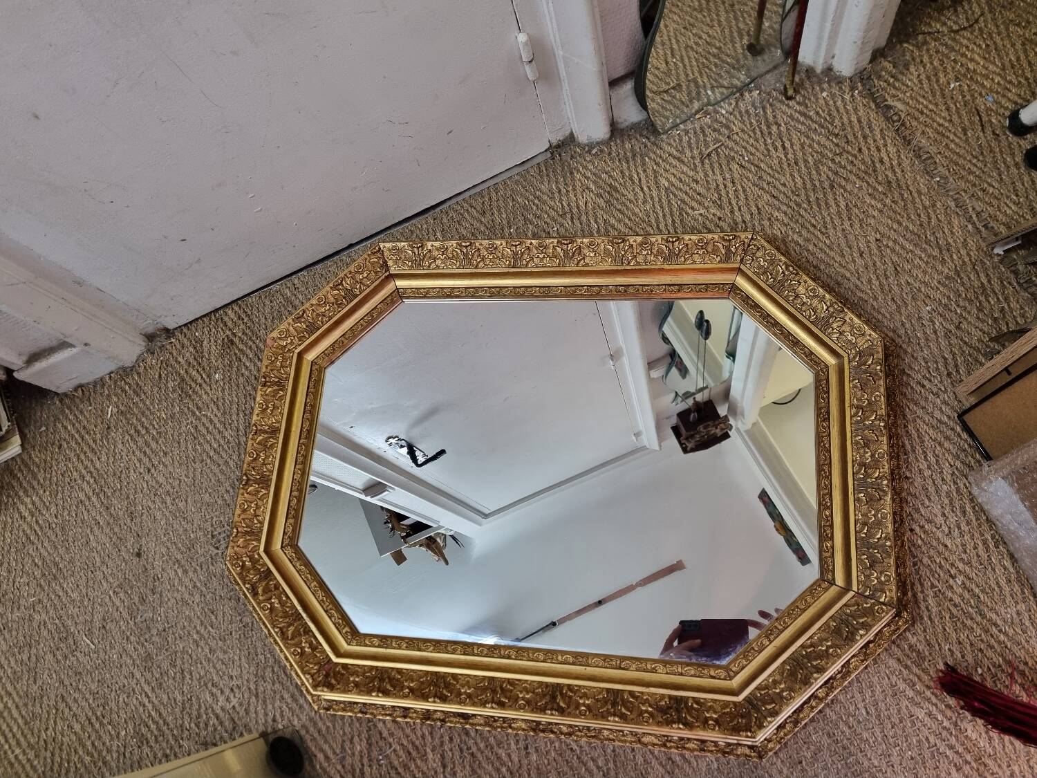 Golden wooden mirror 85X62cm