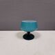 Vintage turquoise glass pedestal bowl Carlo Moretti Italy 1960s