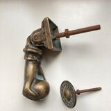 Ancien heurtoir de porte bronze forme main