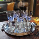 Set of 5 Italian stemmed glasses, Cerve design - lucky eye motif