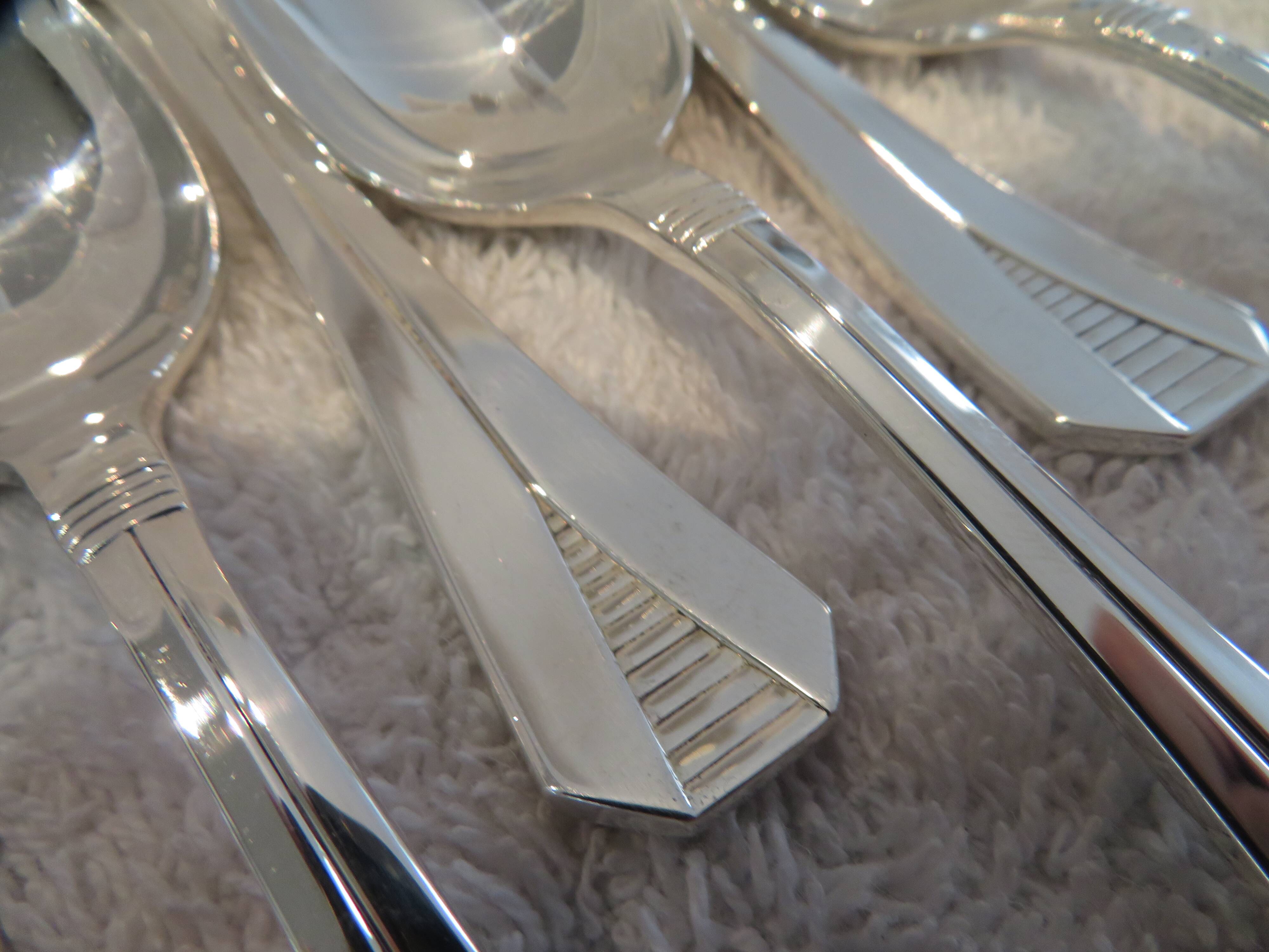 8 silver-plated teaspoons Christofle Atlantide 13.7cm