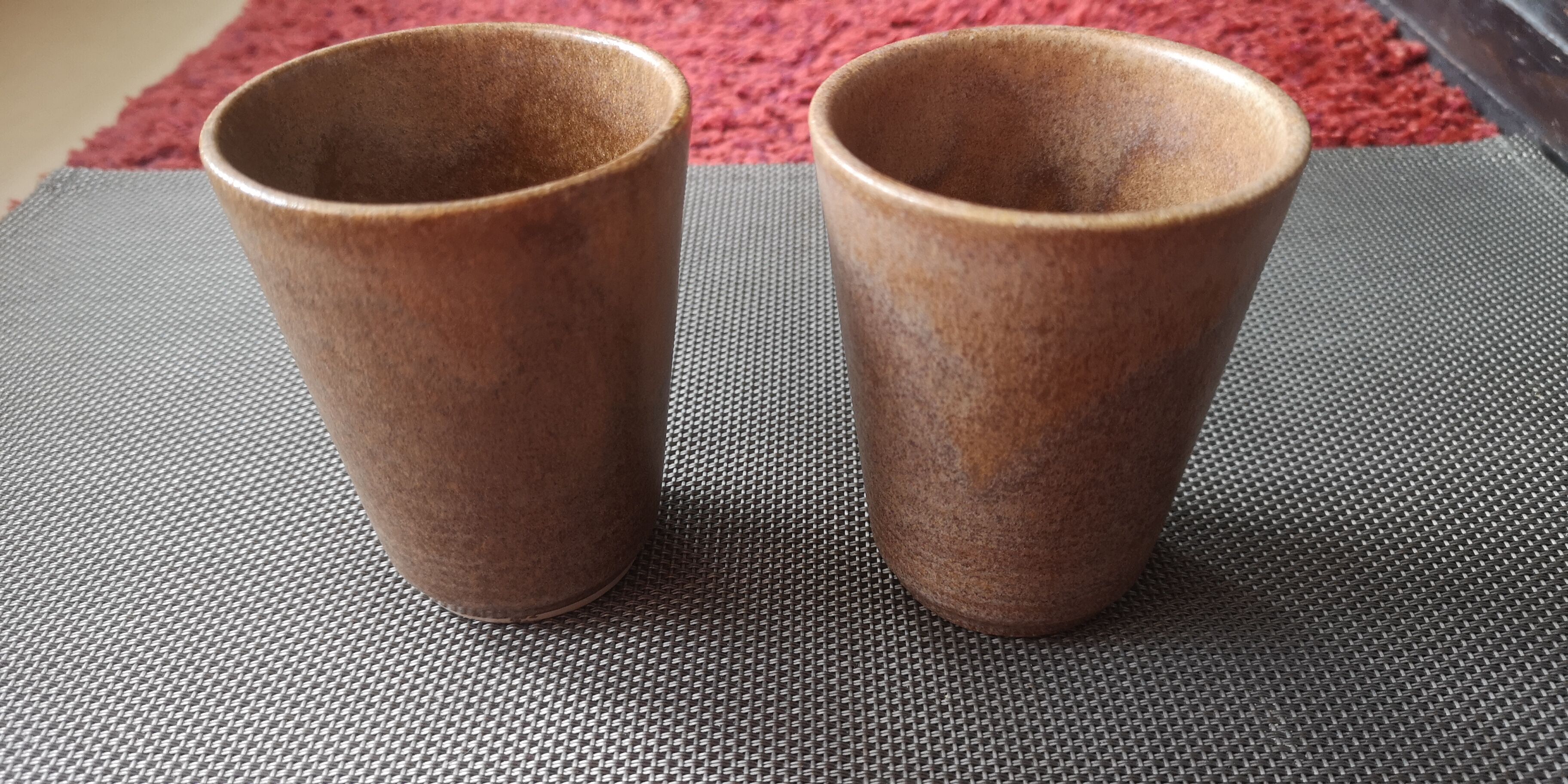 Pair of Digoin cups/glass