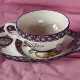 Lunch Faience toast of Gien XIXem century