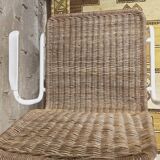 Set of 4 wicker armchairs 1970