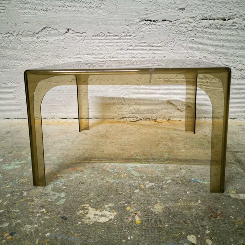 Smoked plexiglas coffee table