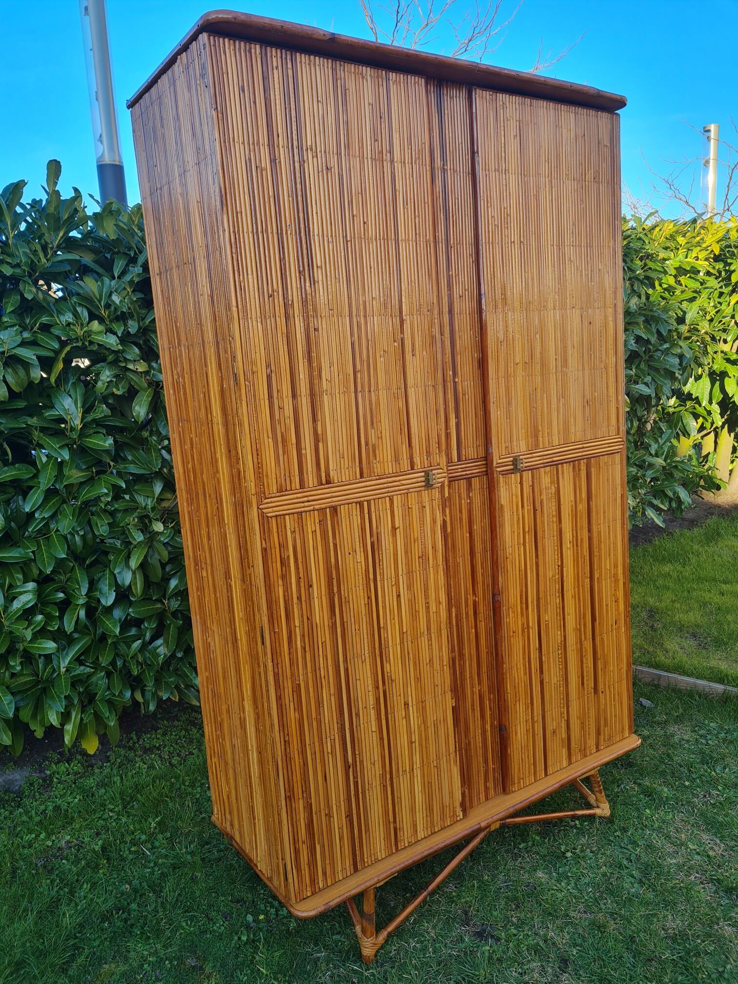 Rattan marquetry cabinet
