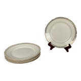 Set of 6 Villeroy & Boch white and gold flat plates, 1950