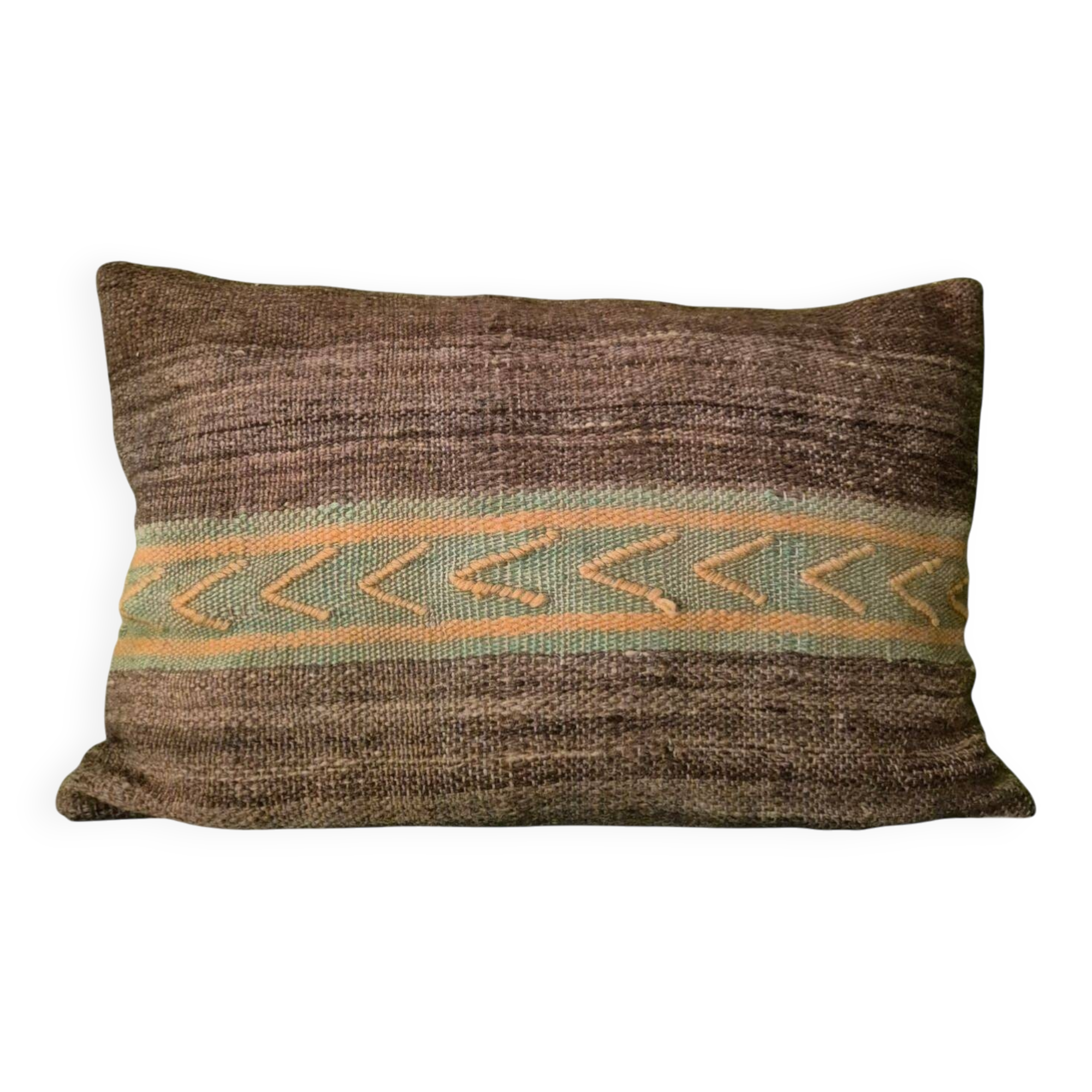 Cushion cover in old Berber blanket.