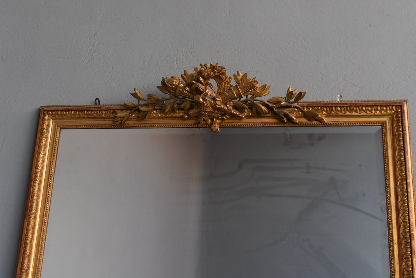 Napoleon III mirror wood and gold leaf of gold stucco, 127x197cm