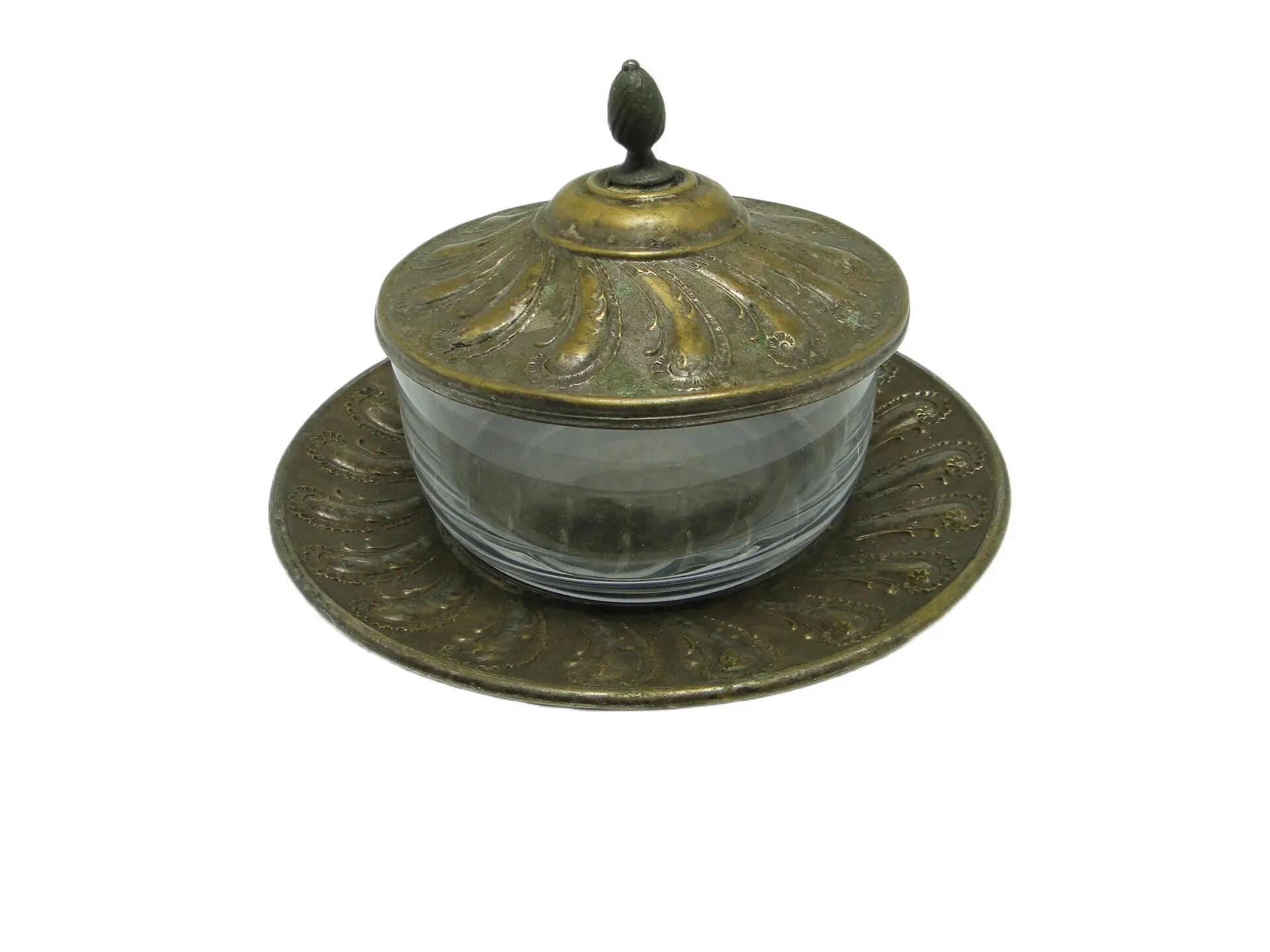 Rococo butter dish, glass, Germany, 19th century