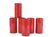 Six cylindrical red ceramic glasses, 1970s.
