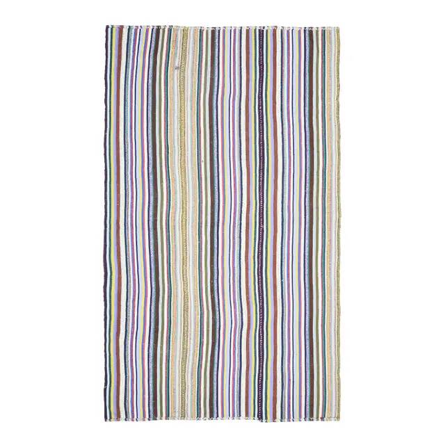 Tapis turc Oushak fait main en laine et coton multicolore, années 1970