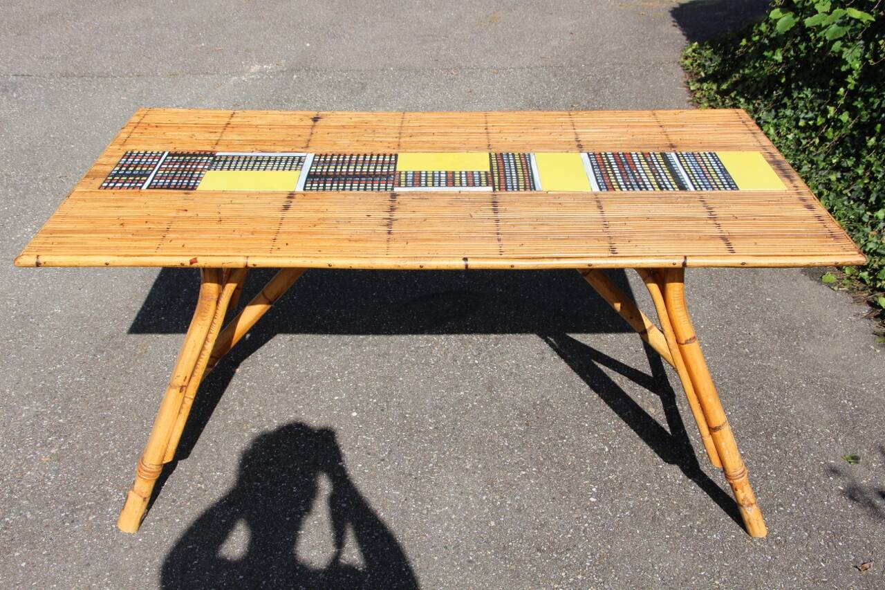 dining room table with tiles from Roger Capron