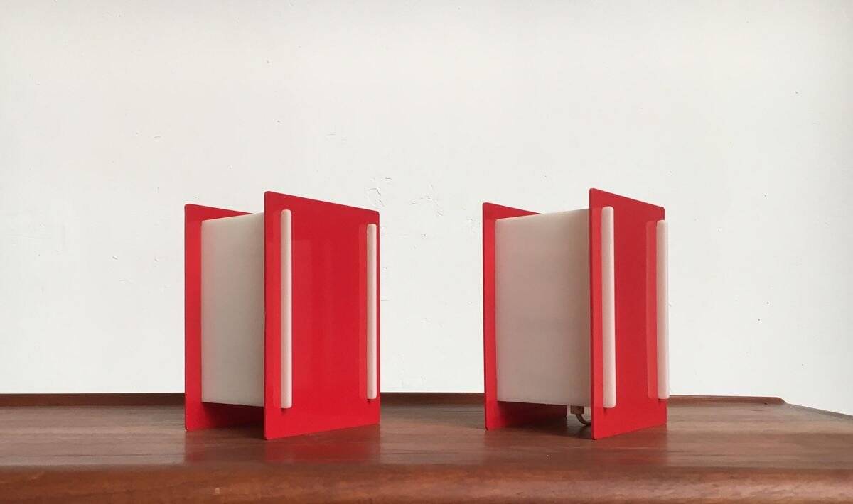 Mid-century acrylic table lamps, set of 2