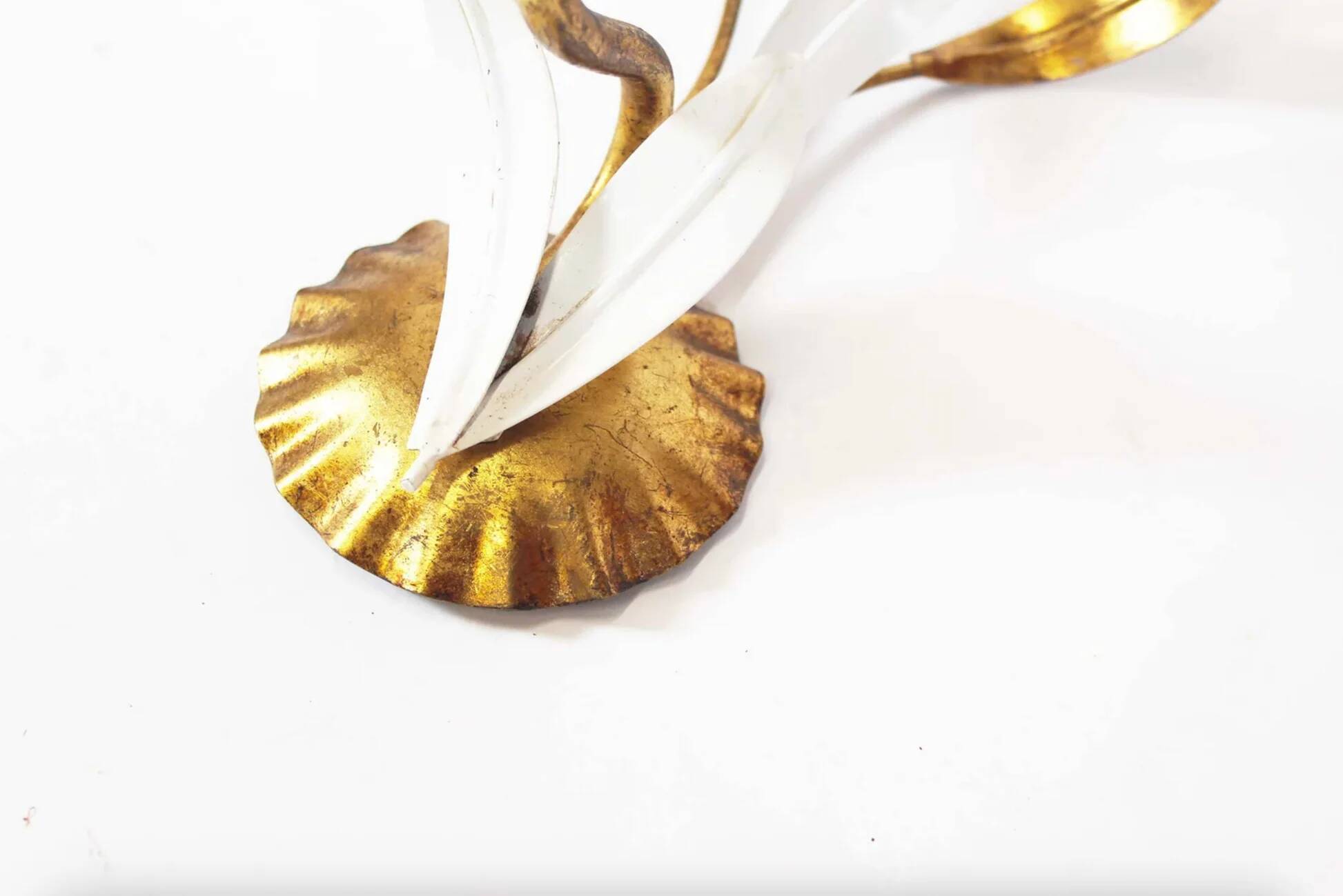 Pair of vintage gilt sheaf of wheat wall lights by Hans Kögl