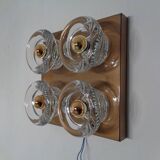 Copper and glass sconce from Cosack, Germany, 1960s.