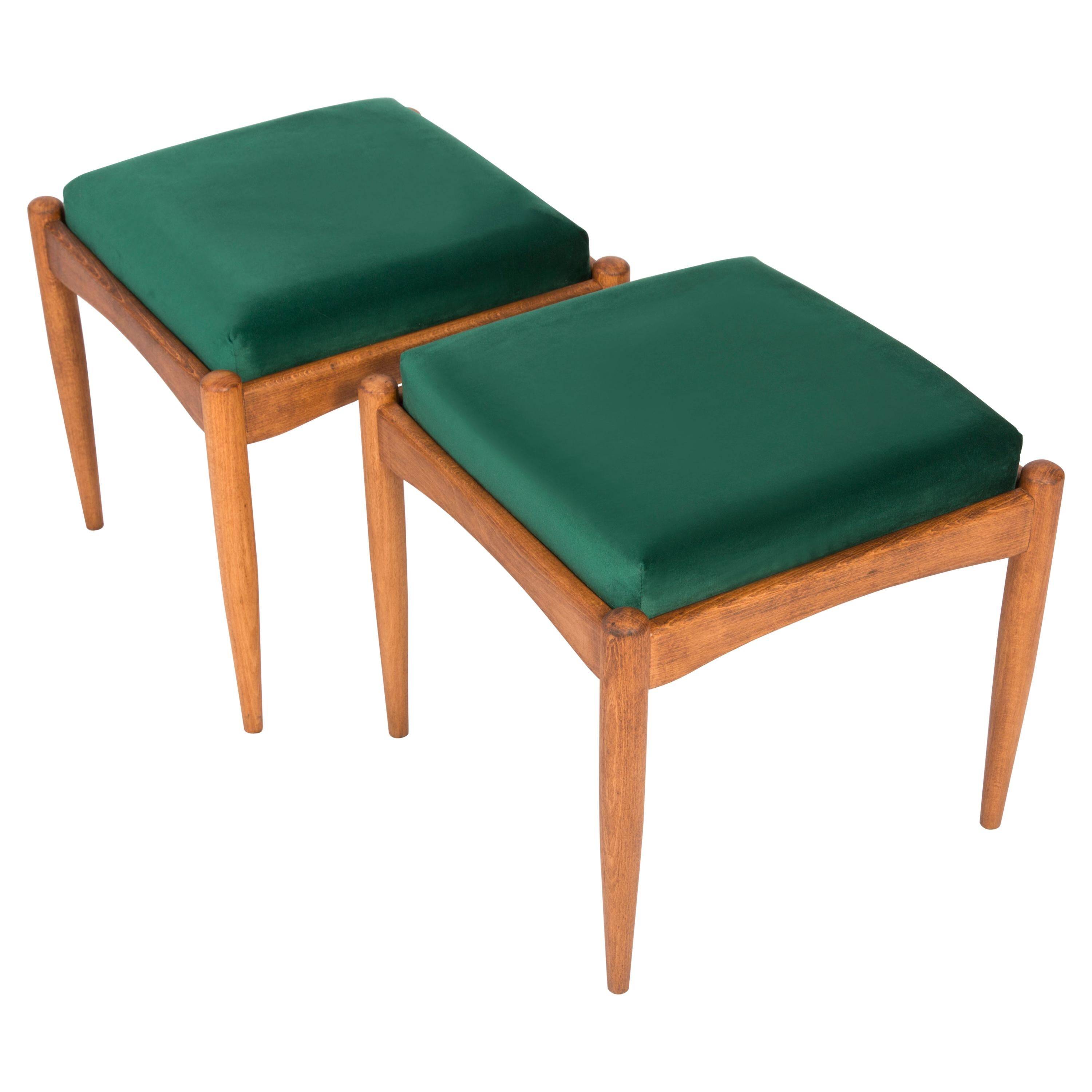 Ensemble de deux tabourets verts du 20ème siècle, années 1960