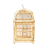 Cage à oiseaux rotin et osier vintage