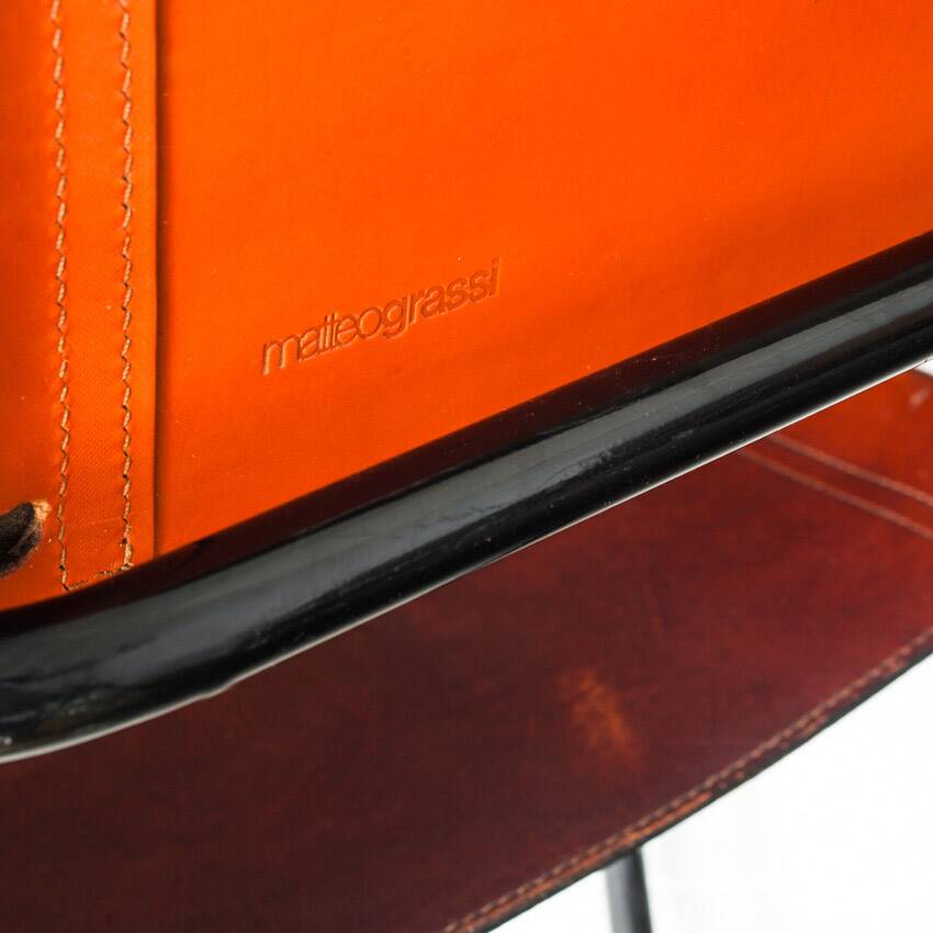 Cantilever chairs model MG5 in leather edition by Matteo Grassi. Italy, 90s