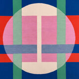 Wall hanging Bauhaus decor by Herbert Bayer for NGM, Germany, 1988. Title of the work: "White Circle over Structure"