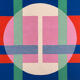 Tapisserie murale Bauhaus par Herbert Bayer pour NGM, Allemagne, 1988. Titre de l'œuvre : "Cercle blanc sur structure".