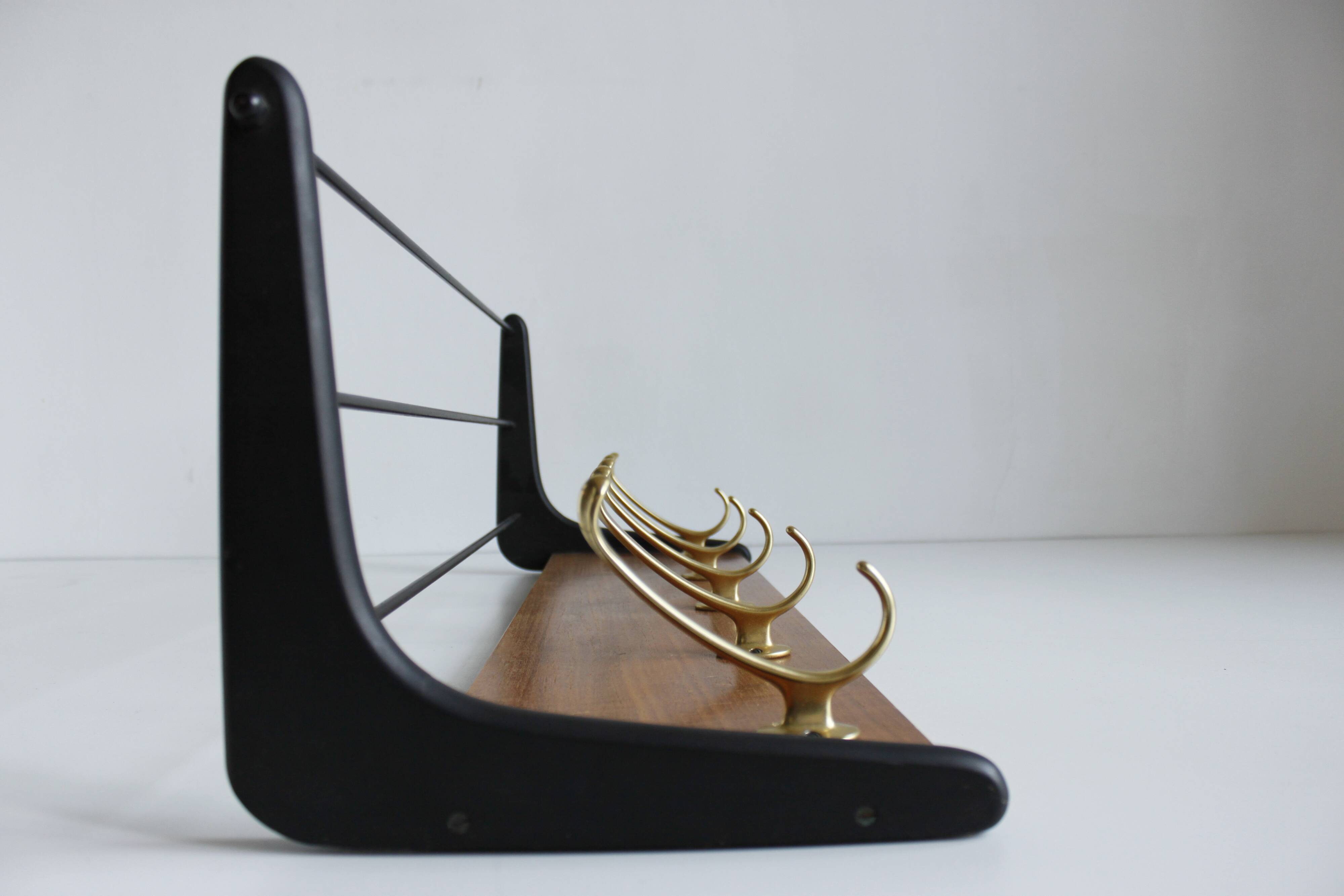Porte-manteau Boomerang en teck par Alfred Hendrickx pour Belform, Belgique, années 1950