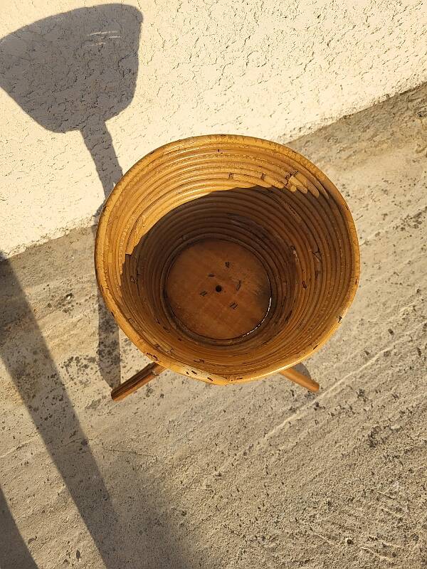RATTAN FLOWER POT HOLDER 1960