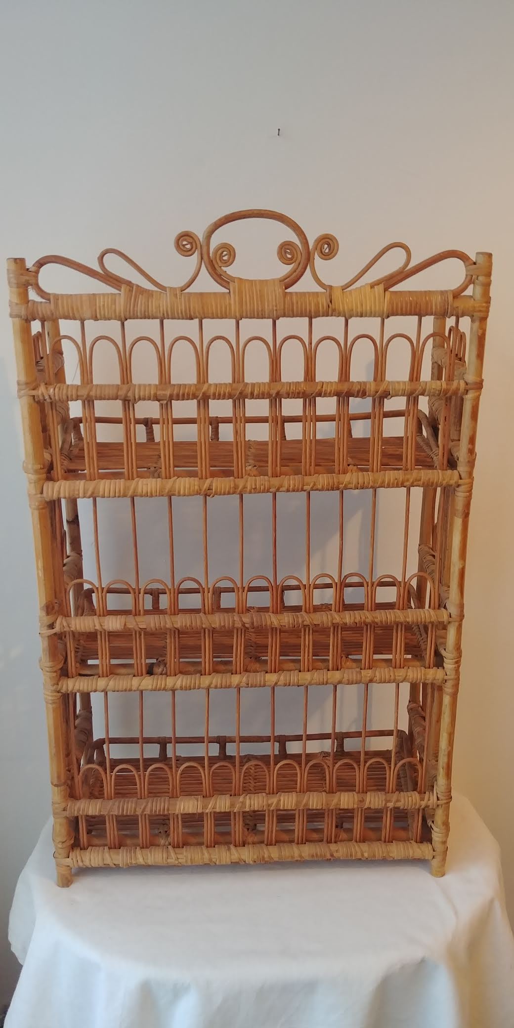 Rattan wall shelf