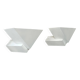 Pair of vintage geometric wall lights, matte white, France 1970