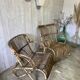 Paire de fauteuils en rotin vintage