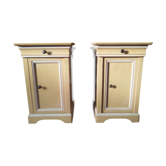 Paire de table de chevets vintage style Louis Philippe