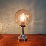 Amber Glass Table Lamp, Space Age Style, 1970s