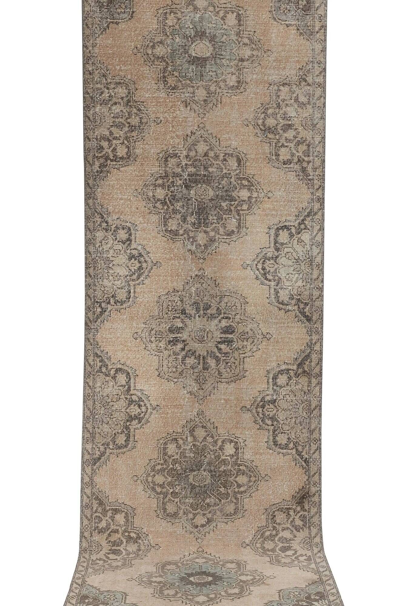Vintage Turkish hallway rug 115x383 cm