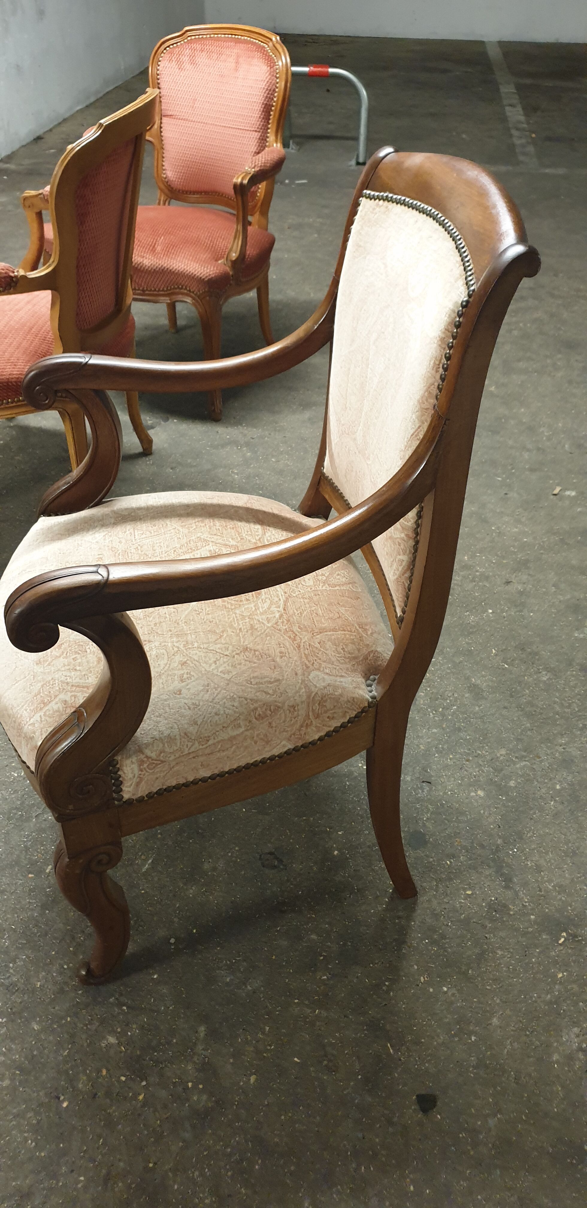 Fauteuil empire à cross