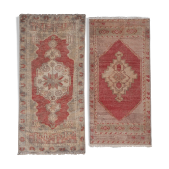 Distressed rug turkish yastik  rug 43 x 89 - 49 x 98 cm