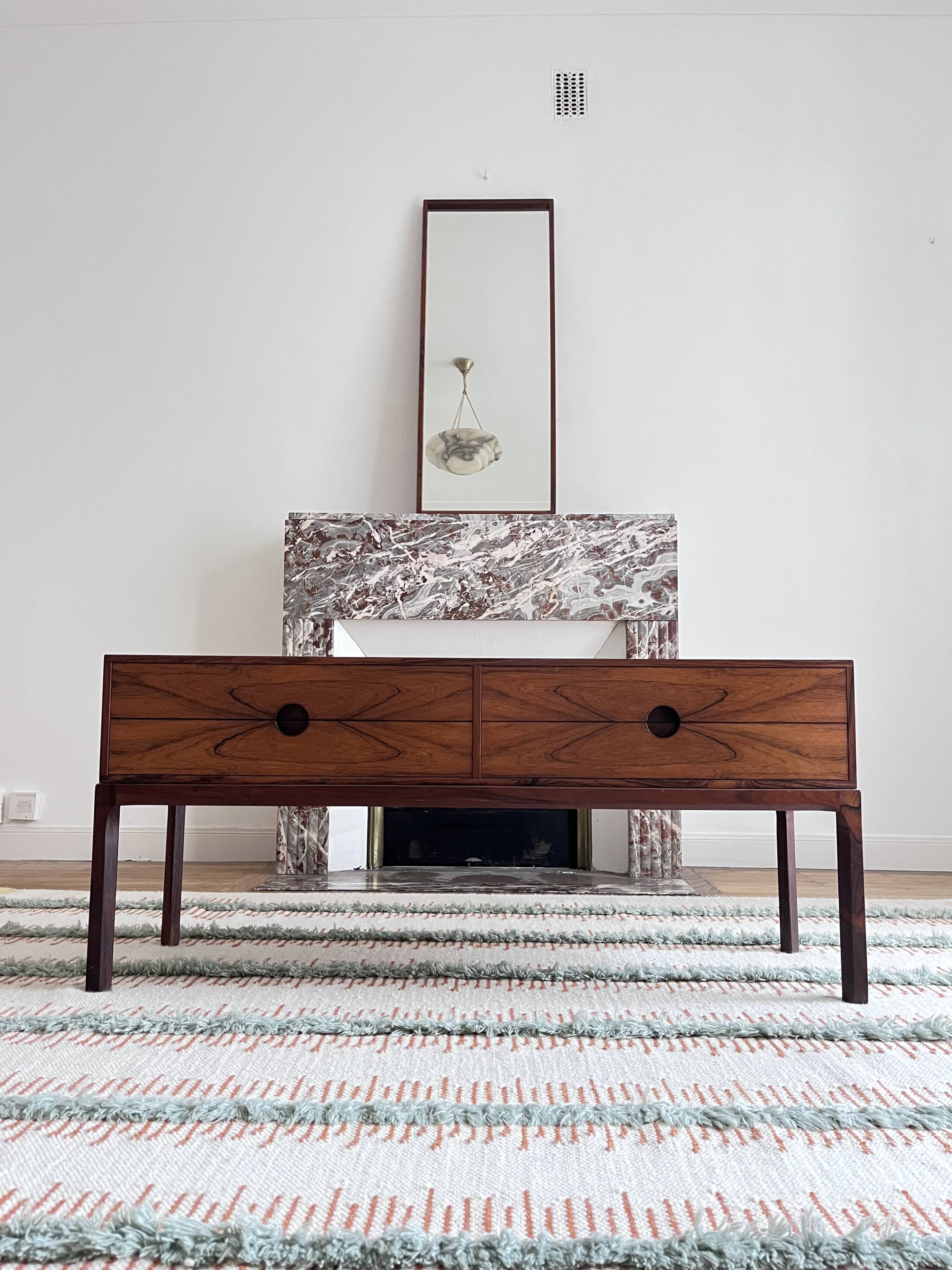 Low enfilade in rosewood by Kai Kristiansen for Aksel Kjersgaard