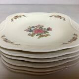 Six petites assiettes à fleurs Raynaud Limoges