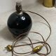 Black opaline glass globe lamp