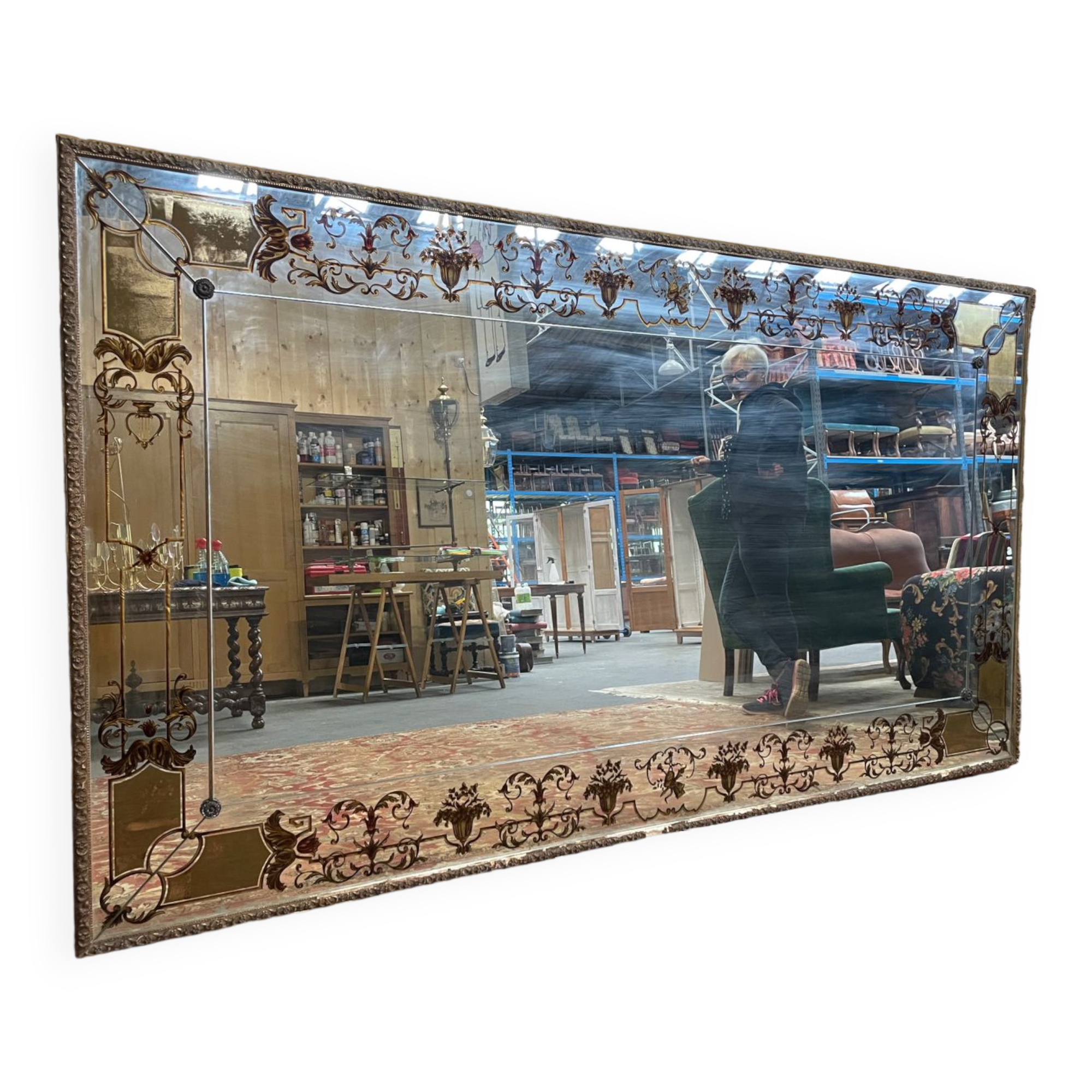 Venetian mirror from brasserie 325x131cm