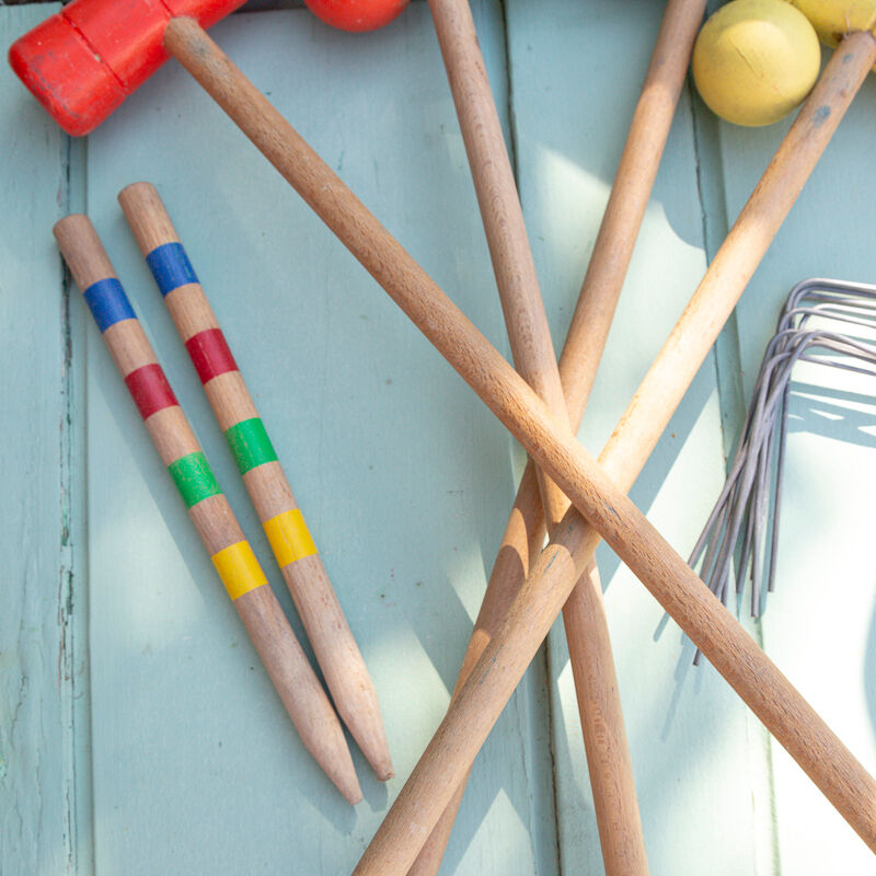 Vintage wooden croquet game
