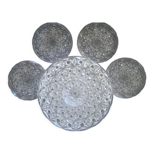 Plat a tarte et 5 assiettes
