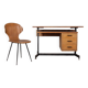 Vintage 1960s wooden desk and chair set italian design