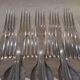 12 silver-plated table forks by Christofle Rubans