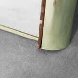 Miroir mural en laiton et daim vintage 70