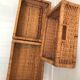 Rattan wicker storage cabinet with 3 vintage drawers