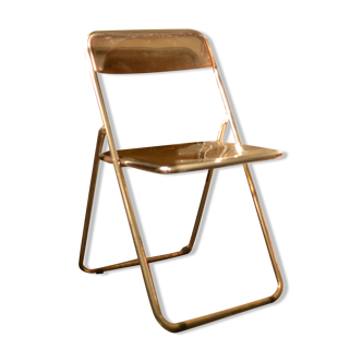 Deux chaises plexi fumé années 70
